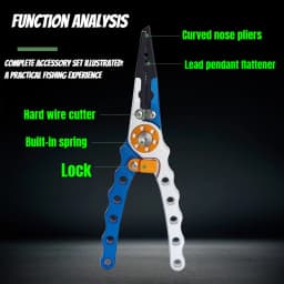 Aluminum Alloy Fishing Pliers Saltwater Corrosion Resistant, Heavy Duty Fishing Multitool with Lanyard Sheath Hook Remover Line