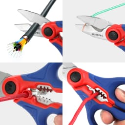 WORKPRO 162 MM Stainless Electricians Scissors with Wire Stripper for Soft Cable (Not Suitable for Diving Use)