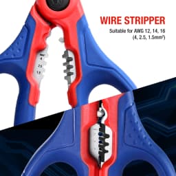 WORKPRO 162 MM Stainless Electricians Scissors with Wire Stripper for Soft Cable (Not Suitable for Diving Use)