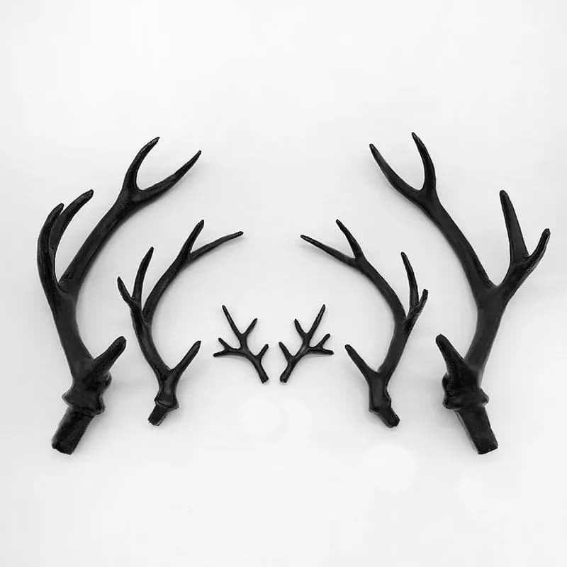 Black Pair Simulation Antlers Headwear Headband Artificial Deer DIY Accessories For Holiday Party Prop Birthday Christmas