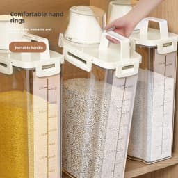 1.75/ 2.5/3L Transparent Storage Jar for Grains, Rice Bucket, Tea, Dried Fruits Storage Box, Kitchen Grain Bucket, Storage Jar