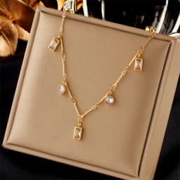 DIEYURO 316L Stainless Steel Butterfly Moon Lock Blue Eyes Pendant Necklace For Women New Multilayer Choker Chain Jewelry Gifts