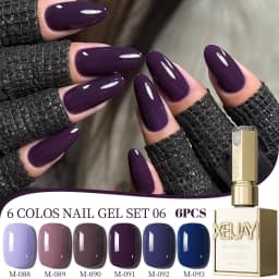 XEIJAYI 6Pcs 15ML Jelly Ice Transparent Nude Green Blue Green And Colorful And Pure Gel Nail Polish Set Peelable UV LED Gel Poli