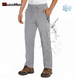 MAGCOMSEN Men's Casual Trousers Quick Dry Waterproof Stretch Work Pants with Zip Pockets Spring Summer Sweatpants