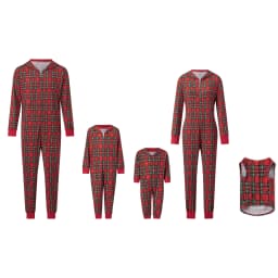 Family Christmas Pajamas Matching Sets Adult And Kids Xmas Red Plaid Button Shirts Tops+Pants Baby Romper Loungewear Pyjamas