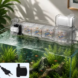 220V 3W Aquarium Fish Tank Top Filter Box with Bio Balls and Submersible Pump Water Circulation Rainfall Oxygen Waterfall System