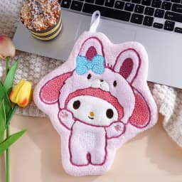 1/4 Pcs Soft Thick Sanrio Kuromi Hand Towel Super Absorbent Coral Velvet Hanging Towel for Kitchen Bathroom Cute Home Decor