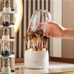 360° Rotating Makeup Organizer Brush Holder Cosmetic Storage Box Pen Case Lipstick Organizer - Clear Plastic Makeup Storage