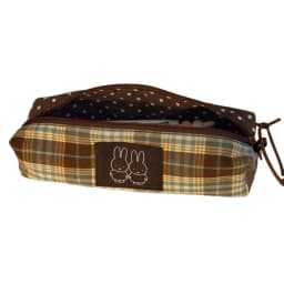 Kawaii Miffy Pencil Case Cute Cartoon Miffy Pencil Case Instagram Style Brown Checkered Large Capacity Student Stationery Bag
