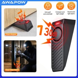 Awapow Door Stopper Security Alarm Rechargeable 130dB Loud Home Wedge Shaped Stopper Travel Mini Anti-theft Wedge Shaped