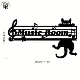 Cat Silhouette Metal Art, Black White Iron Wall Decor for Indoor Outdoor, Rust-Proof Waterproof Bedroom Bathroom