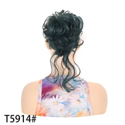 Messy Fringe Claw Clip Bun Synthetic Curly Messy Bun Hair Piece Loose Wispy Fringe Hair Extension For Women Multiple Shades