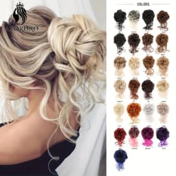 Messy Fringe Claw Clip Bun Synthetic Curly Messy Bun Hair Piece Loose Wispy Fringe Hair Extension For Women Multiple Shades