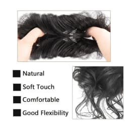 Messy Fringe Claw Clip Bun Synthetic Curly Messy Bun Hair Piece Loose Wispy Fringe Hair Extension For Women Multiple Shades