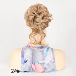 Messy Fringe Claw Clip Bun Synthetic Curly Messy Bun Hair Piece Loose Wispy Fringe Hair Extension For Women Multiple Shades
