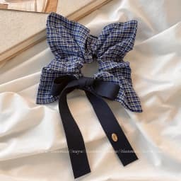 Korean Vintage Denim Blue Square Scrunchie For Women Girls Sweet Hair Tie Elastic Hair Band Hair Ring Fashion Hair Accessories