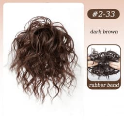 Synthetic Curly Hair Bun Extensions Wig Wavy Curly Chignon Hair Bun with Rubber Band Fluffy Hairpiece for Women Daily Party Use