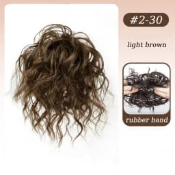 Synthetic Curly Hair Bun Extensions Wig Wavy Curly Chignon Hair Bun with Rubber Band Fluffy Hairpiece for Women Daily Party Use