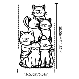 WhimsyCat Metal Minimalist Cat Silhouette Wall Art - 1pc Hanging Decor for Cat Lovers- No-Electricity Outdoor Festive Decoration