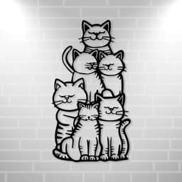 WhimsyCat Metal Minimalist Cat Silhouette Wall Art - 1pc Hanging Decor for Cat Lovers- No-Electricity Outdoor Festive Decoration