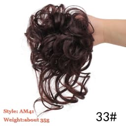 Synthetic Chignon Hair Bun Messy Scrunchie Elastic Band Fake Hair Extension Updo Donut Roller Scrunchie Hair Pieces for Women