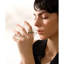 Yhpup Stainless Steel Colorful Natural Stone Agate Cast Vintage Charm Ring Fashion 316l Jewelry for Women Textured Gift