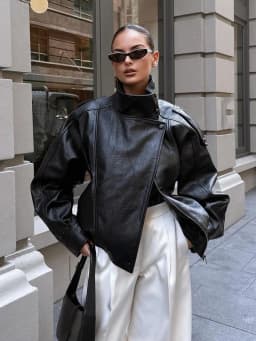 HH Women Autumn Elegant Street Style Coats Woman Asymmetric Button Pocket Long Sleeves Black Loose Zipper Slim Jackets