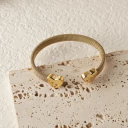 JOVO LOVE Fashion Heart Bracelets Open Elastic Mesh Bangle for Women Gold Color Lover's Stainless Steel Waterproof Jewelry 2025
