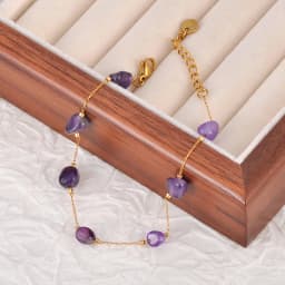 Lokaer Colorful Natural Stone Beads Necklace Bracelet Sets for Women Trendy Bohemia Stainless Steel Handmade Jewelry Tiki N24081