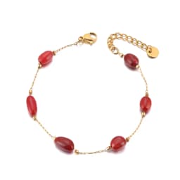 Lokaer Colorful Natural Stone Beads Necklace Bracelet Sets for Women Trendy Bohemia Stainless Steel Handmade Jewelry Tiki N24081