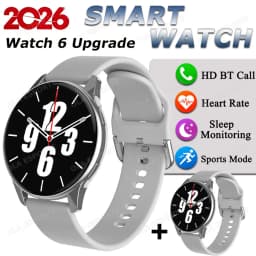 Watch 6 Upgrade SmartWatch 2026 Music Control Outdoor Sports Watch Bluetooth Call Heart Rate Message Reminder Weather Smartwatch
