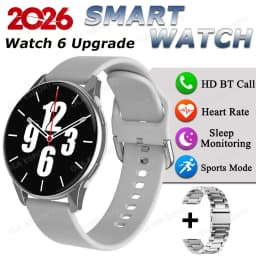 Watch 6 Upgrade SmartWatch 2026 Music Control Outdoor Sports Watch Bluetooth Call Heart Rate Message Reminder Weather Smartwatch