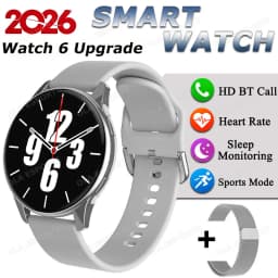 Watch 6 Upgrade SmartWatch 2026 Music Control Outdoor Sports Watch Bluetooth Call Heart Rate Message Reminder Weather Smartwatch