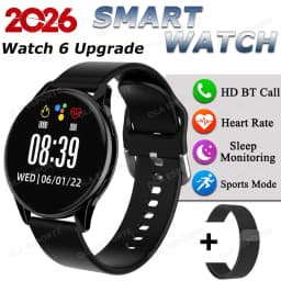 Watch 6 Upgrade SmartWatch 2026 Music Control Outdoor Sports Watch Bluetooth Call Heart Rate Message Reminder Weather Smartwatch