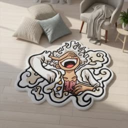 One Piece Luffy Gear 5 Nika Anime Rug Kawaii Manga Cartoon Carpet Non Slip Floor Mat Otaku Decor Aesthetic Bedroom Gift