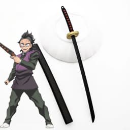6.7inch Metal Demon Slayer Katana Anime Kimetsu No Yaiba Tanjirou Ninja Knife Real Japanese Katana Mini Samurai Sabre Toy Gift