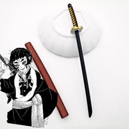 6.7inch Metal Demon Slayer Katana Anime Kimetsu No Yaiba Tanjirou Ninja Knife Real Japanese Katana Mini Samurai Sabre Toy Gift