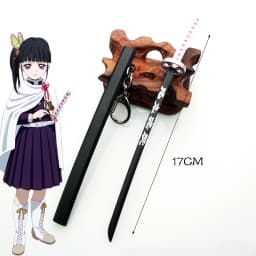6.7inch Metal Demon Slayer Katana Anime Kimetsu No Yaiba Tanjirou Ninja Knife Real Japanese Katana Mini Samurai Sabre Toy Gift