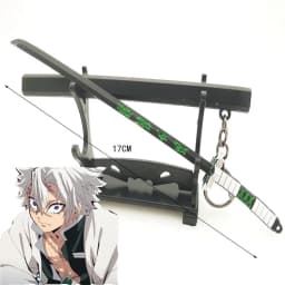 6.7inch Metal Demon Slayer Katana Anime Kimetsu No Yaiba Tanjirou Ninja Knife Real Japanese Katana Mini Samurai Sabre Toy Gift