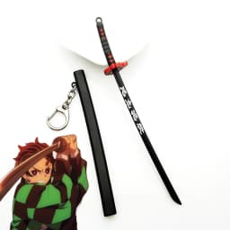 6.7inch Metal Demon Slayer Katana Anime Kimetsu No Yaiba Tanjirou Ninja Knife Real Japanese Katana Mini Samurai Sabre Toy Gift