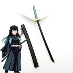 6.7inch Metal Demon Slayer Katana Anime Kimetsu No Yaiba Tanjirou Ninja Knife Real Japanese Katana Mini Samurai Sabre Toy Gift