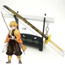 6.7inch Metal Demon Slayer Katana Anime Kimetsu No Yaiba Tanjirou Ninja Knife Real Japanese Katana Mini Samurai Sabre Toy Gift