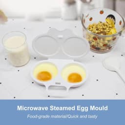 Microwave Egg Poacher Reusable Microwave Eggs Steamer 2 Cavity Nonstick Poached Egg Maker with Lid Egg Mold Kitchen Gadgets