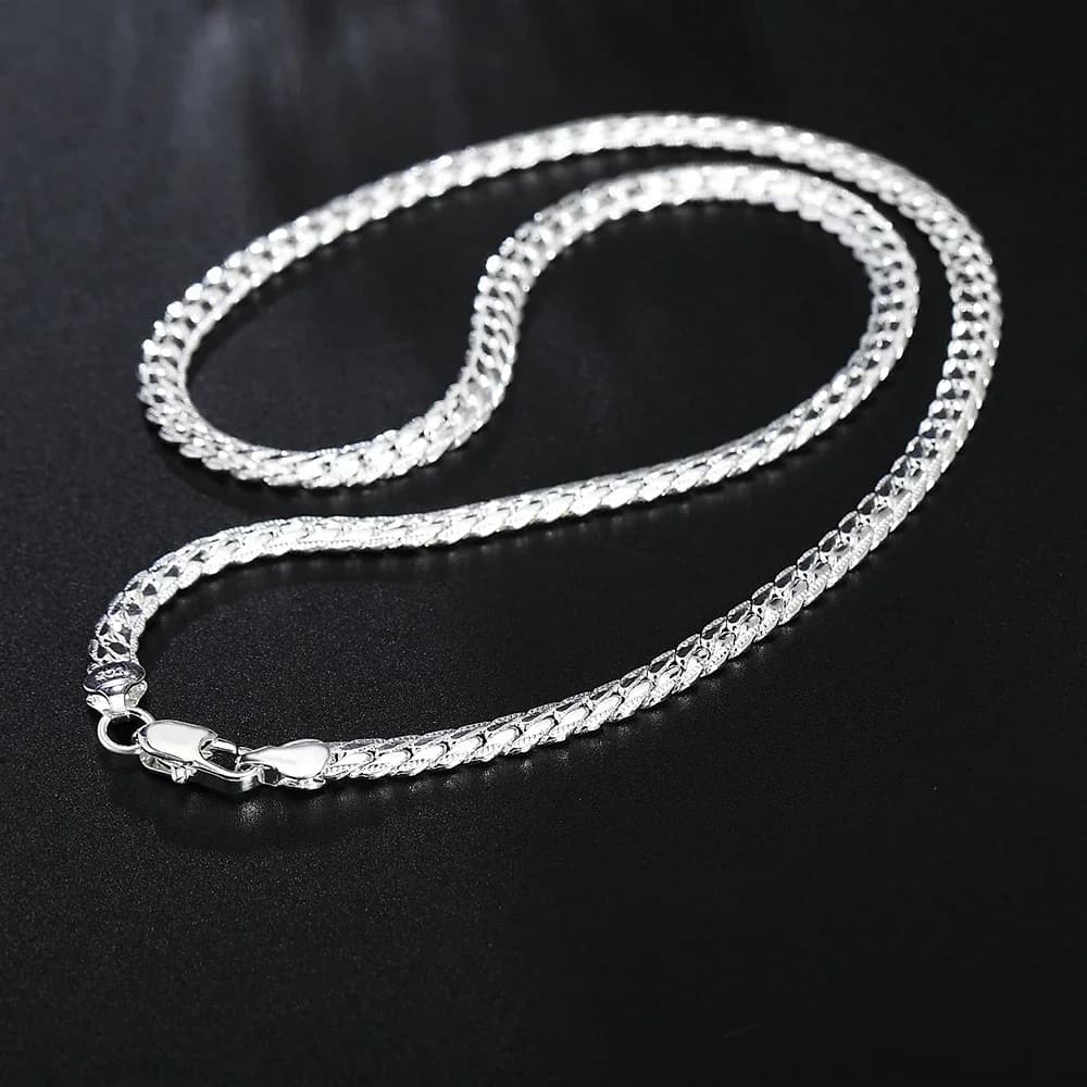 20-60cm 925 Sterling Silver Luxury Brand Design 6mm Fine Necklace Chain for Woman Men Fashion Wedding Engagement Jewelry