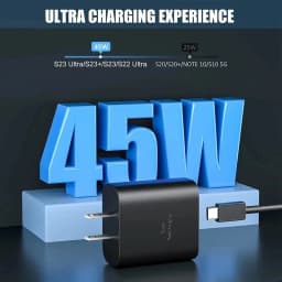 5A 45W PD USB-C Fast Charger for Samsung S22 S23 S24 Note 20 A14 A15 A25 A52 A53 A54 Type C Super Quick Charge Cable 1m 1.5m 2m