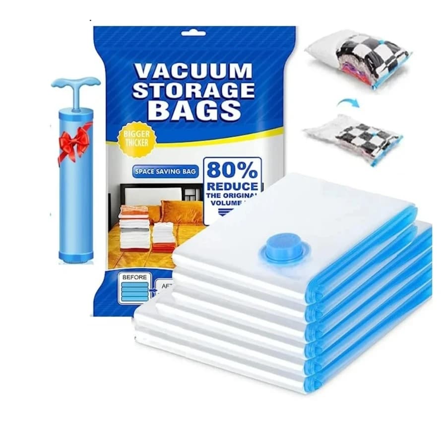 Vacuum Pump for Bags Transparent Folding Compressed Space Saving Vacuum Bag for Clothes Vacuum Storage Bags with Pump