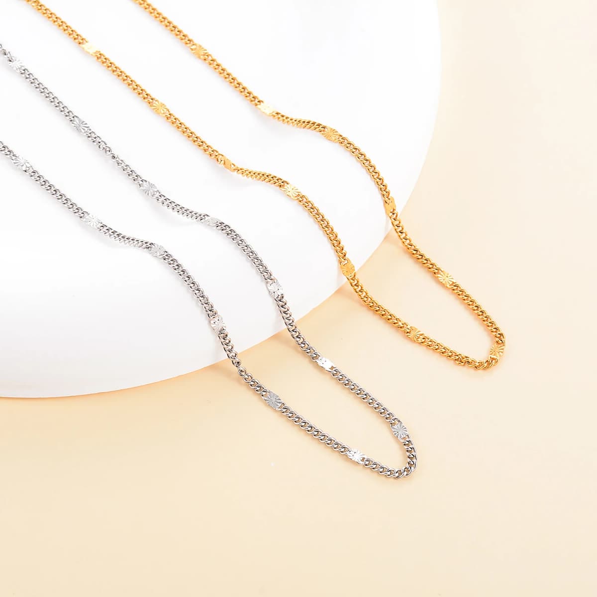 Thin Necklace Stainless Steel Sequins Chain Flat Chains Creative DIY Making Components for Jewelry Supplies Accessories