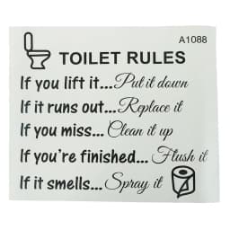 Toilet Rules Bathroom Removable Wall Sticker Vinyl Art Decals DIY Home Deco