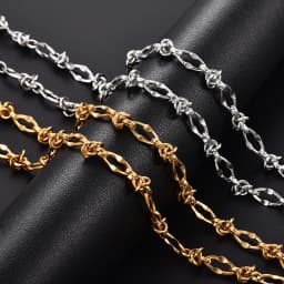 8MM Lip Knot Chain Stainless Steel Chunky Necklace Waterproof Handmade Link Punk Hiphop Geometric Men Choker Heavy Metal Jewelry