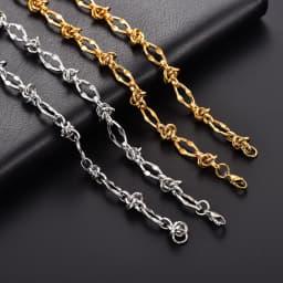 8MM Lip Knot Chain Stainless Steel Chunky Necklace Waterproof Handmade Link Punk Hiphop Geometric Men Choker Heavy Metal Jewelry